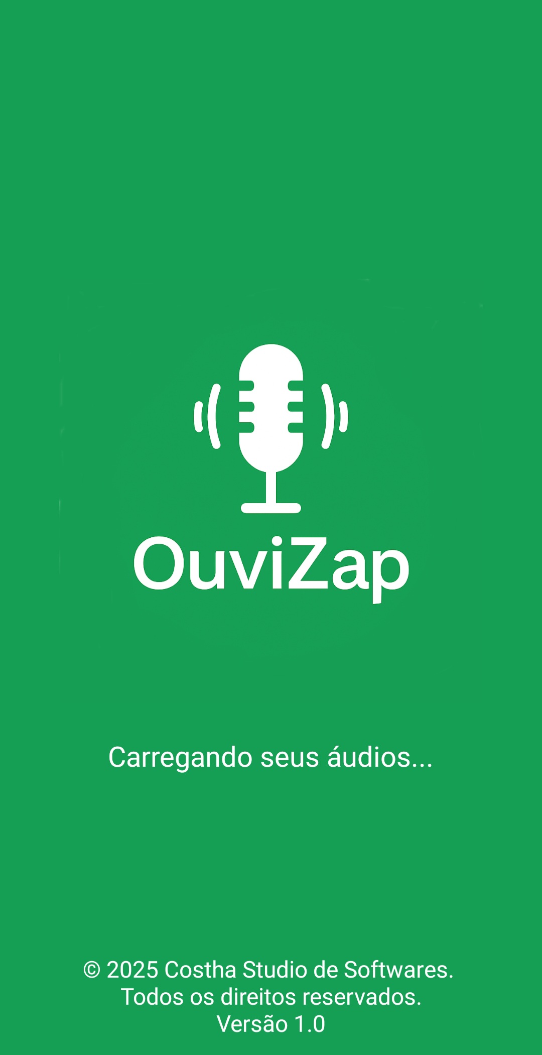 Captura de tela do aplicativo OuviZap 1 - Tela Principal